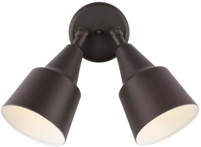 Generation Lighting 8560702-71 Large Sized Outdoor Flood Light Adjustable Swivel Aluminum Flood Light, 2-Light 240 Total Watts, 13 Inch H x 23 Inch W, Antique Bronze