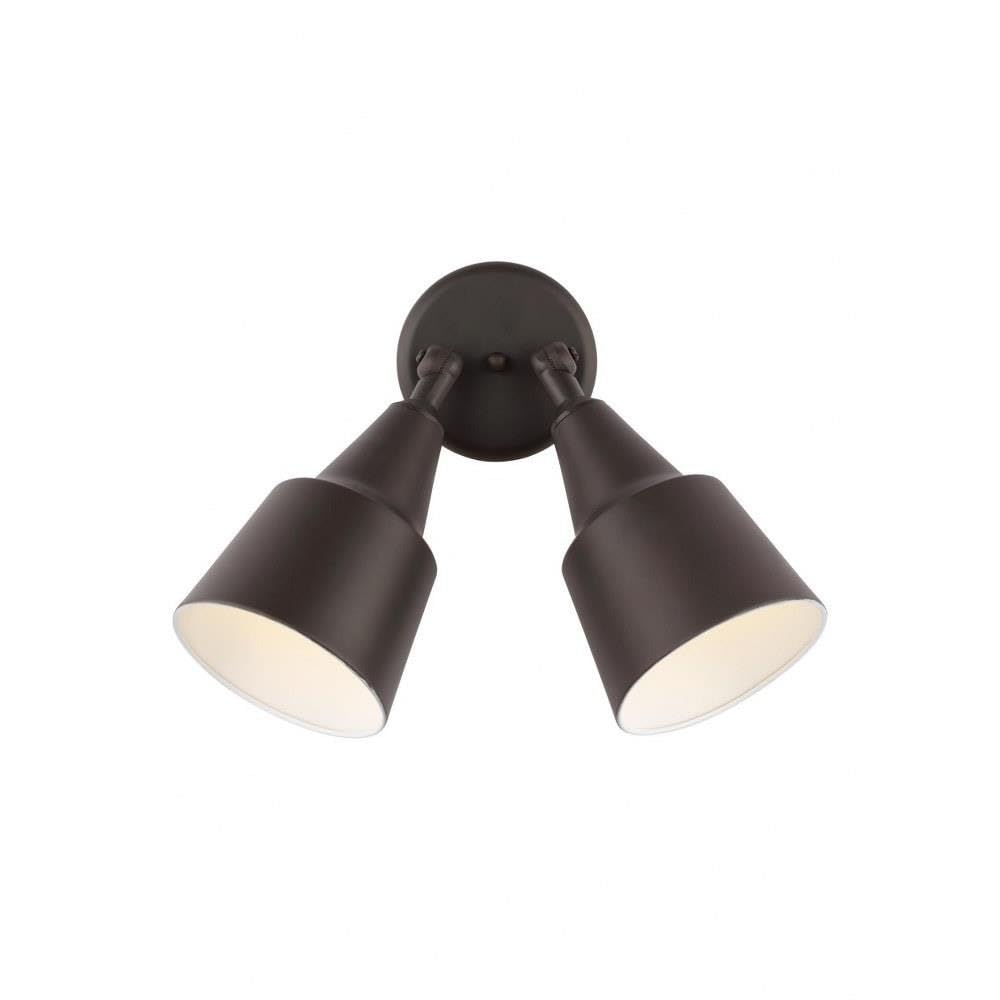 Generation Lighting 8560702-71 Large-Sized Outdoor Flood Light Adjustable Swivel Aluminum Flood Light, 2-Light 240 Total Watts, 13" H x 23" W, Antique Bronze