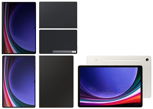 Image of Samsung Tab S9 Ultra, RAM 12 GB, ROM 256 GB, Wi-Fi Tablet, Beige with S9 Ultra Screen Protector & S9 Ultra Book Cover Keyboard, Black & S9 Ultra Privacy Screen, Black & S9 Ultra Book Cover, Black