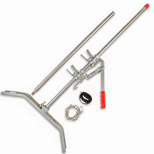 Jeffers Livestock Double Ratchet Calf Puller Heavy Duty Stainless Steel Puller Best Tool for Cow Deliveries with 66 Rod Ratchet Extension Rod Breechen & Strap Heavy Duty Chains Vet Tool