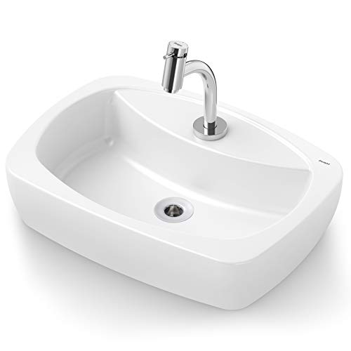 Kit cuba de apoio com torneira bica baixa e complementos de instalação Thema branco - Incepa