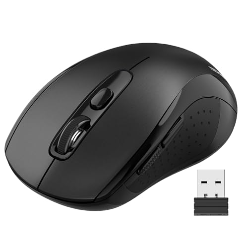 TECKNET Wireless Mouse for Laptop, Silent Bluetooth Mouse(BT5.0 & 2.4G) 4000DPI Adjustable, Computer Portable PC Quiet Mice with USB-A Receiver & 6 Buttons for Mac, 18 Months Battery