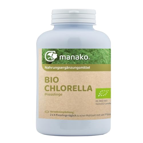 Manako Bio Chlorella Presslinge à 400mg, 1er Pack (1 x 250 g) - Bio