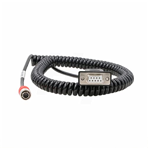 HangTon Data Collector Coiled Cable for Nikon DTM NPL-322 Total Station Hirose 6 Pin to Spectra Trimble Sokkia Topcon Carlson Serial DB9 Computer - Thumbnail 2