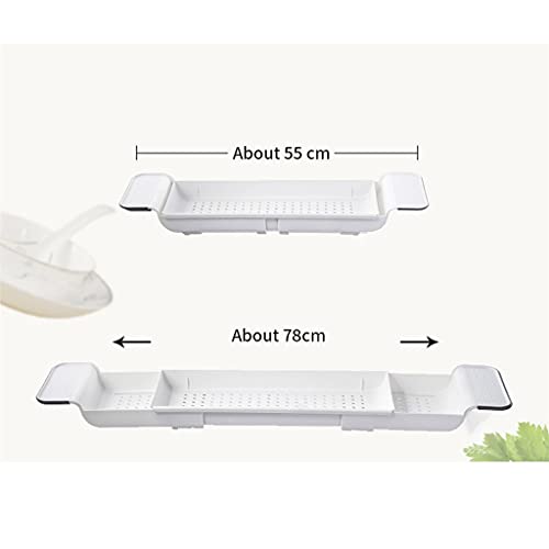 Baignoire rétractable avec bac plateau de rangement et support de drain multi-fonctions pour bain - 3