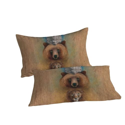 Housse de couette super king imprimé 3D animaux microfibre douce et légère