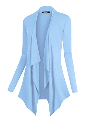 Image of Urban CoCo Women's Drape Front Open Cardigan Long Sleeve Irregular Hem