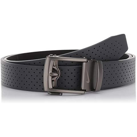 NIKE Cinturón de trinquete ACU Fit, Gris Oscuro, Perforado Cover