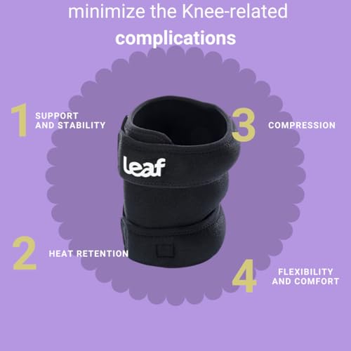 Image of leaf Neoprene Ortho Premium Knee Support Brace Ergonomic, Adjustable Compression For Pain Relief, Injury Recovery, And Sports Breathable Non-Slip Stability Knee Grip Black | Universal