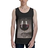 FSCEV Weinflasche Glas Herren Tank Top Shirt Gym Workout Daily Dressing Take A Walk Home-Based Essentials, Schwarz , L