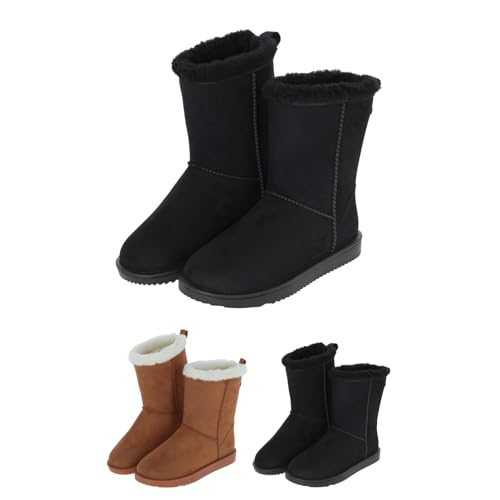 Covalliero - Covalliero - Damen Stiefel Grande – Winter Boots mit Fütterung – ideal als Stallschuhe – rutschfest & wasserdicht – Schlupfstiefel in Schwarz – Winterstiefel in Größe 39