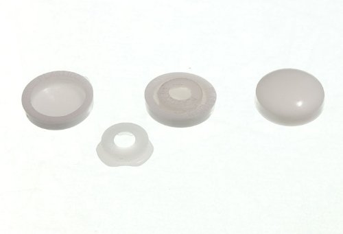 48 x Screw Cap PLASTIDOME Covers White