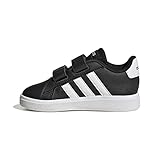 Materiale esterno: Gomma adidas Grand Court Lifestyle Hook And Loop, Sneakers Unisex-Bimbi 0-24, Nero Core Black Ftwr White Core Black, 22 EU