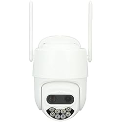 6 Camaras De Seguridad Sistema de Cámaras de Seguridad, Intercomunicador de Bidireccional 6 Luces Rojas Cámara WiFi de Visión Nocturna Infrarroja para Jardín (Enchufe de la UE)