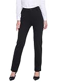 ZTN Women's Straight Leg Black Pants Dressy Casual Slacks Regular Fit for Office Business 2XL
