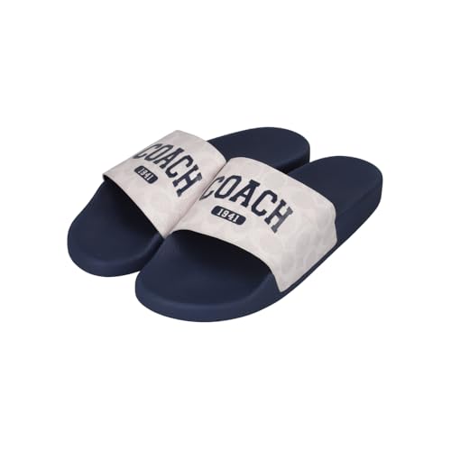 [COACH] [R[`] T_ VAR Signature PVC Slides US10 EU43 28cm CBR46 XJF Deep Blue/Chalk [sAi]