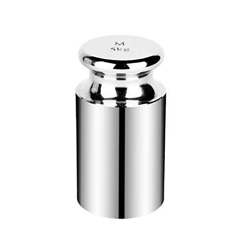 True 5kg Calibration Weight - 5000g Weight - Class M2 Precision Calibration Weight, Chrome Finish, Test Weight for Digital Scales and Mechanical Scales- Dimensions: Diameter: 7.7cm, Height: 14.5cm