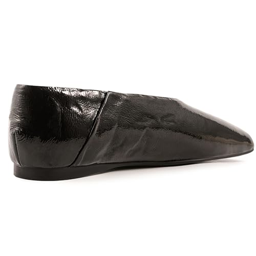 Square Toe Ballet Flats for Women Slip On Loafer Shoes Fashionable Metallic Mary Jane2