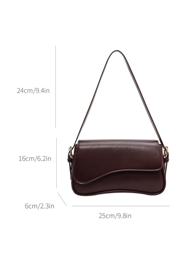 Image of Shoulder Bag for women Y2K Crossbody Vegan Leather Purse Straps Retro Clutch Hobo Hadbags with 2 Removable