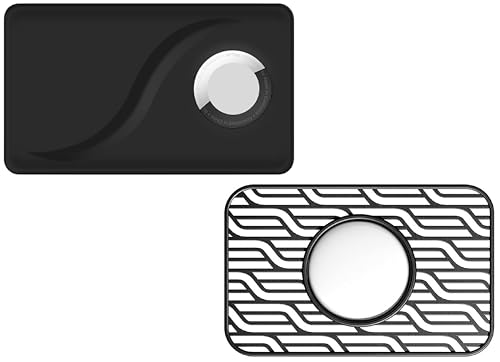 Image of FOLX FAB237 Apple Airtag Wallet Case Holder Compatible for Apple AirTag Tracker, Size of a Credit Card for Wallet Purse, Slim Safety Anti-Lost (Z Black + NET Black Card CASE [ Combo Pack ])