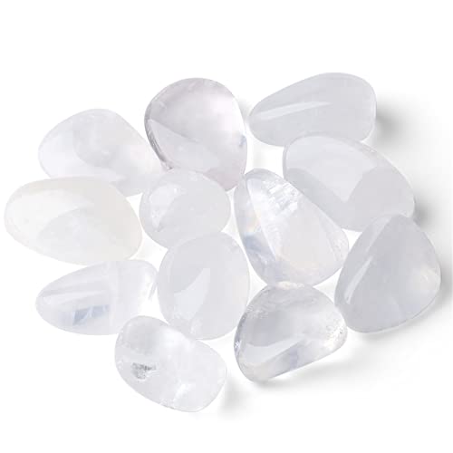Clear Quartz Tumbled Polished Natural Healing Crystals Stones Bulk Stones Crystal for Energy Reiki Tumbling Cabbing Balancing Decoration Gemstones Crystal Healing Meditation Therapy Gift 100g