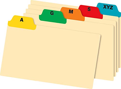 A-Z Card Guides 4" X 6" Manila With Laminated Color Tabs 25 Ct By Office Depot #TOP1