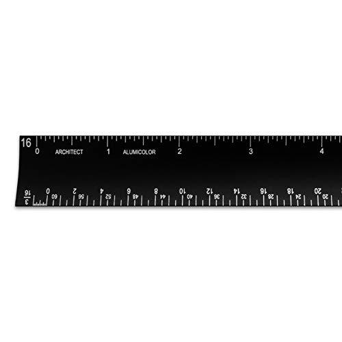 Image of Alumicolor 6-inch Aluminum Architect Hollow Scale for School, Office, Art and Drafting, 6IN, Black