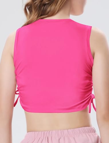 Image of EXARUS Girls Crop Tank Top Dance Hip Hop Outfits Cheer Cropped Top | Kids Tween Youth Summer Athletic Dance Convention Fitted Gymnastics Sleeveless Clothes