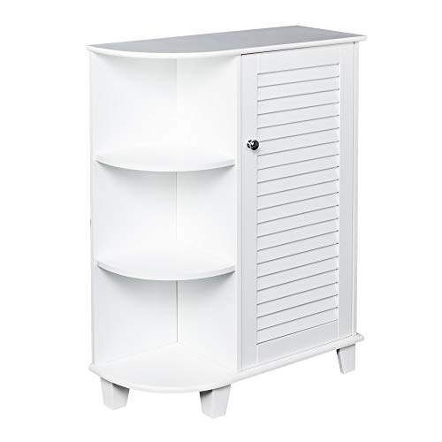 Side Shelves Storage Organizer Cabinet Bathroom Toilets spacesaver 3-Tier Floor Storage Cabinet with Side Shelves White Collection Shelved Wall Cabinet Bathroom Floor Cabinet