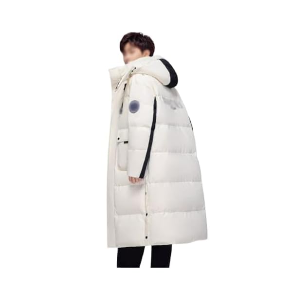 Casual Coat Men's Down Jacket Over The Knee Long Autumn And Winter Hooded Fashion Thick And Warm - Image 3