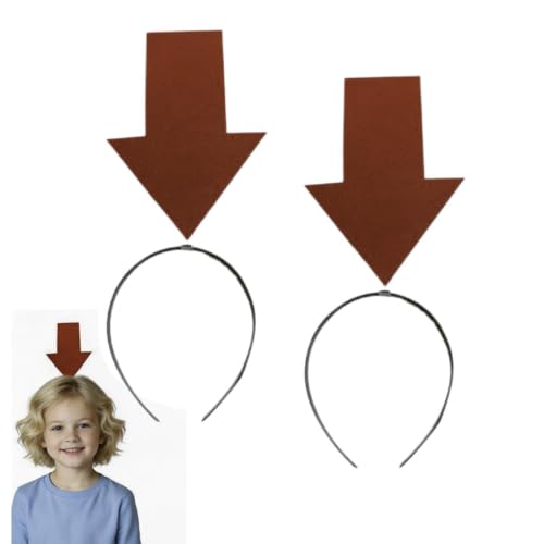 Image of 2PCS Arrows Headband, Funny Arrows Hair Band, Elastic Hair Hoop With Arrowhead, Head Boppers Headdress For Festival Photo Props, Cosplay Costume, Birthday, Easter Halloween Party Accessories(Red)