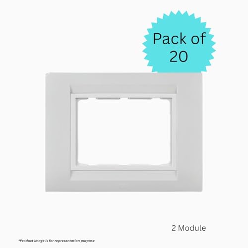 Image of Anchor by Panasonic Roma Classic 2 Module Tresa Glossy White Plate for Switch Board (White, 30227WH-20)