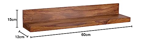Image of CRAFT D ARTS Sheesham Wood Floating Shelves for Wall Set of 2, Rustic Wall Mounted Ledge Shelf for Bathroom, Bedroom, Living Set of - 2 Pieces