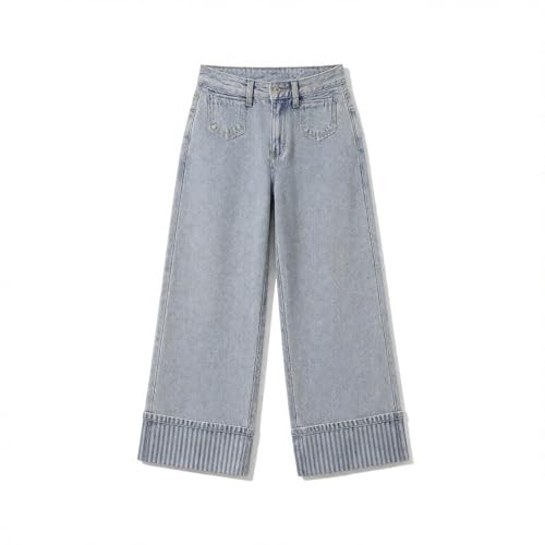 Pantalon denim femme ample à rayures verticales fluides - 6
