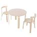 Produktbild EBTOOLS Runder Sitzgruppen Kindersitzgruppe Tisch und 2 Stühle mit Rückenlehne, Holz Kindertisch mit 2 Kinderstühlen Set, zum Lernen oder Spielen von Spielzeug, 60 * 60 * 51.5cm