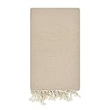 Reva Fouta Gigante XXL 2 mx3 m Bali Praline de algodón reciclado, tejido plano y Lurex dorado