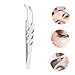 DONFAMDS 2pcs Precision Eyelid Tweezers Stainless Steel Lab Industrial Tweezers Pointed for Beauty Tool Face Care