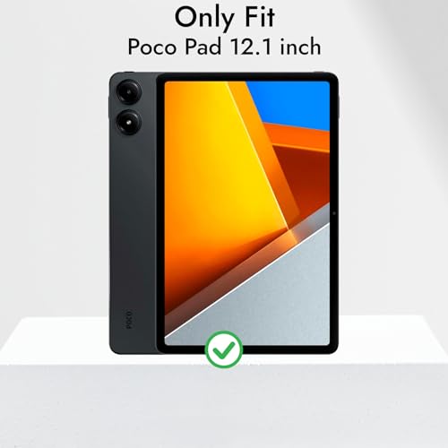 Image of Robustrion Cover for Poco Pad 12.1 Cover Case, Folio Flip Cover with Pencil Holder for Poco Pad 5G Tablet 12.1 inch [ Auto Sleep Wake Support] - Ocean Blue