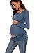 Smallshow Women's Maternity Sweater Shirt Long Sleeve Pregnancy Top Clothes Grey Blue S