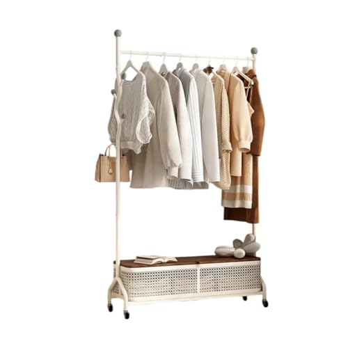 Portant mobile vêtements avec boîte de rangement, penderie facile à monter