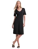 Street One Knielanges Kleid aus Jersey mit Kurzarm Black 44