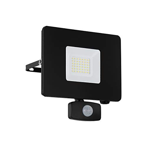 Eglo LED Outdoor Spotlight Faedo 3, 1 Flame Outdoor Light incl. Motion Detector, Sensor wall Spotlight Made of Aluminium