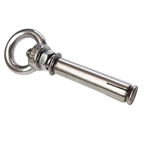Image of Expansion Bolts Anchor Bolt 5 Pack M8*80mm 304 Stainless Steel Expansion Screws Bolts Eyes Ring Fastener Wall Concrete