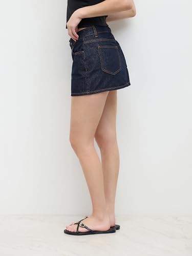 CIDER Women Mini Denim Skirt Low Waist Ultra Short Pocket Jean Skirts4