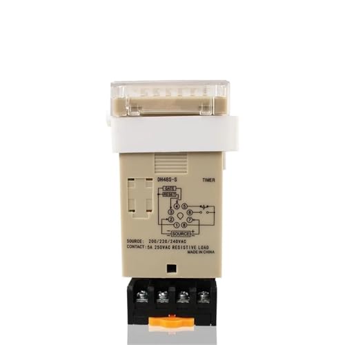 Relais temporisé programmable DH48S-S 1Z avec socle multi-tension 24V 220V