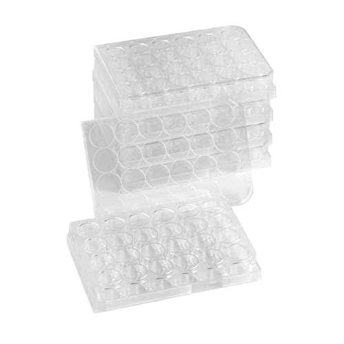 Plaque de culture cellulaire 24 puits transparente anti contamination lot de 10