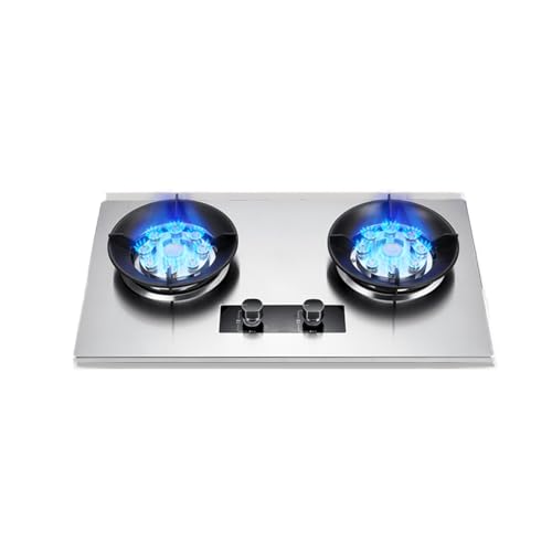 ダブルバーナーガスストーブ、二重層ステンレススチールパネル、時間制限付き消火保護機能付き、家族キャンプ用完全密閉底9バーナーストーブ(LPG)