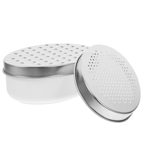Set rallador ovalado doble cara con contenedor blanco miniatura 1