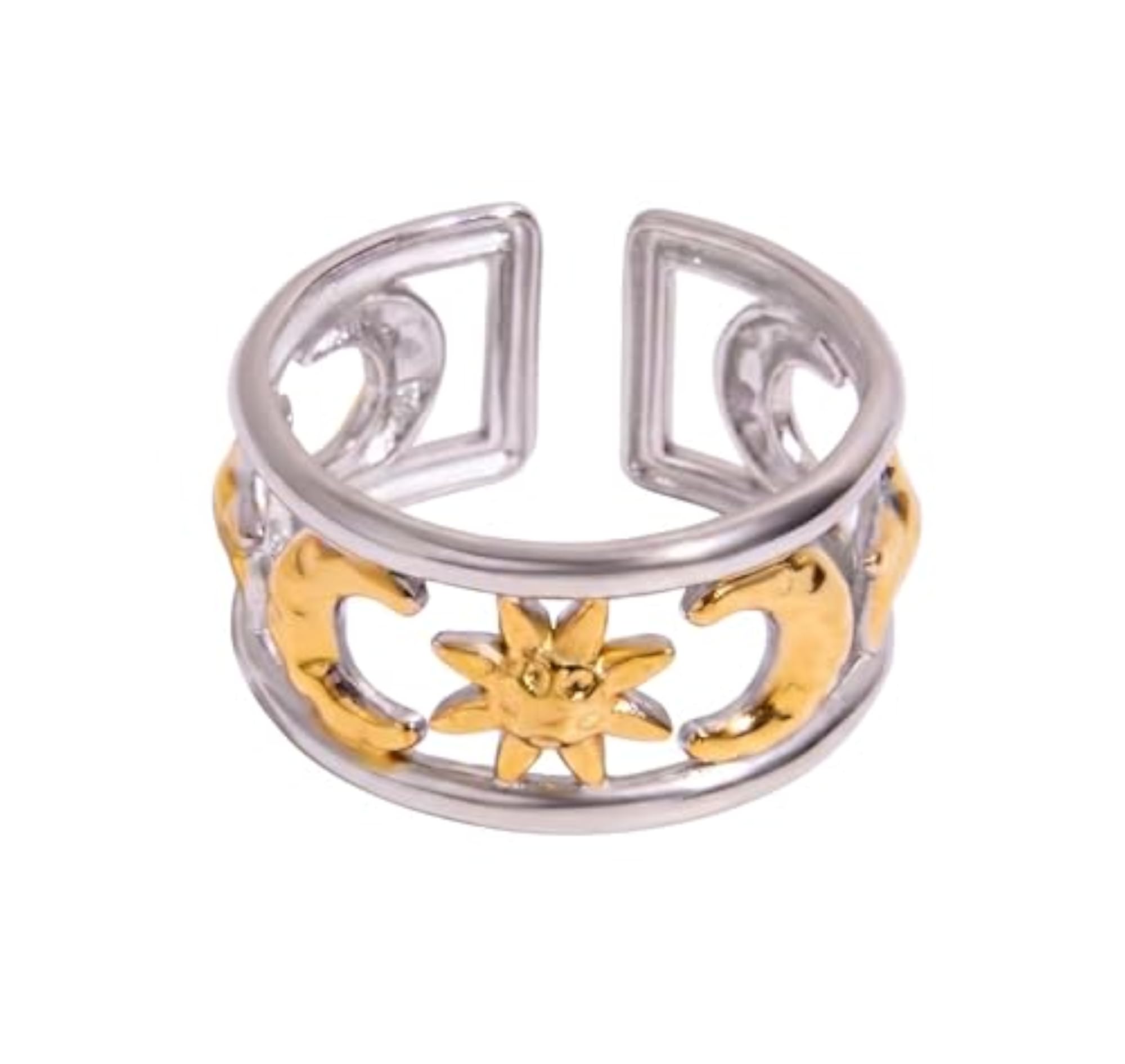18K Gold Plated Adjustable Celestial Open Ring