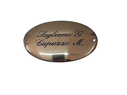 Targhetta Nome In Ottone Con Fori - Personalizzata Per Porta Casa, 2x6cm, Grafica Nera - Foto 4